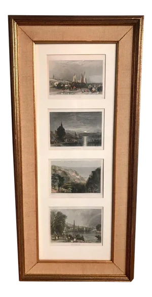 Early 19th Century "Scheveling, Constance, Shanklin Chine, View Near Huy" Engravings, Framed