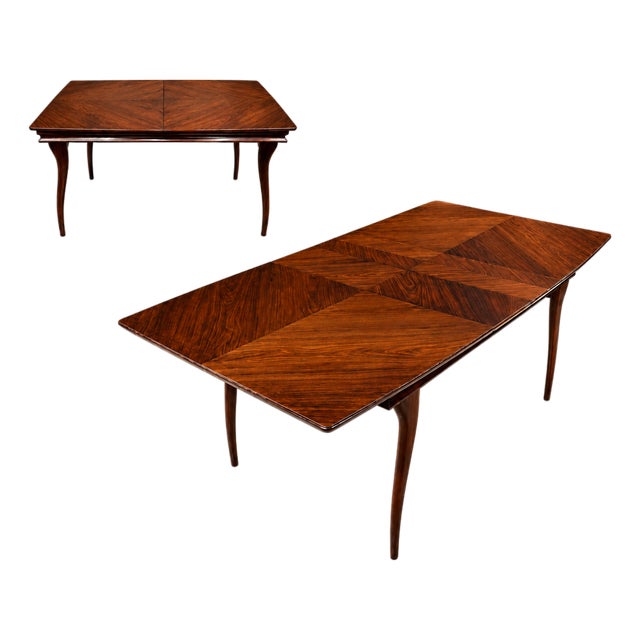 Brazilian Modern Three-Position Extendable Dining Table in Caviúna Hardwood, 1960s For Sale