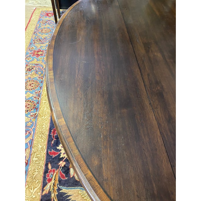 Wood Late 20th Century English Oval Drop Leaf Dining Table For Sale - Image 7 of 13