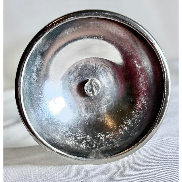 Metal Vintage Silver Plate Stem Cordial Glasses With Silver Tone Bases – Set of 2 For Sale - Image 7 of 7