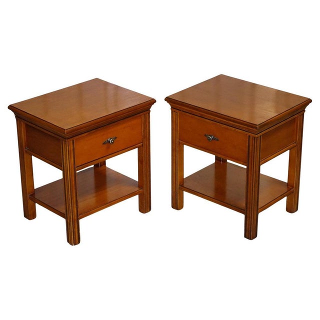 Vintage French Style Hardwood Nightstands, Set of 2 For Sale - Image 15 of 15