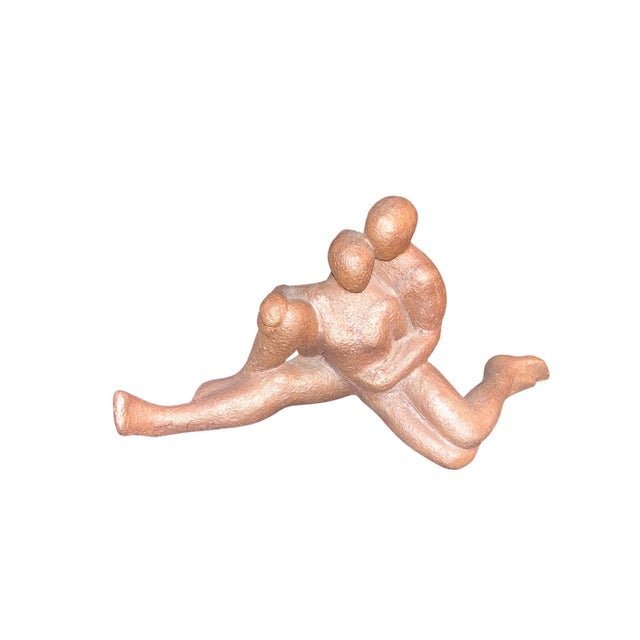 1970s 1970s Couple Reclining Embraced Ceramic Statue For Sale - Image 5 of 8