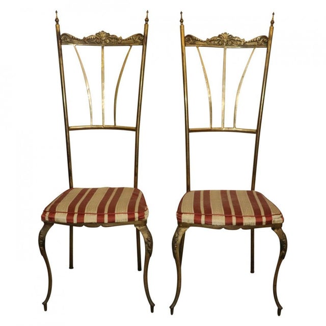 1950s Vintage Chiavari Style Chairs- a Pair For Sale - Image 4 of 4