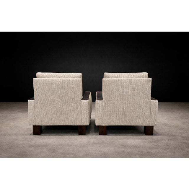 1960s Brazilian Modern Armchairs in Rosewood & Upholstered in Fabric by Celina, 1960s For Sale - Image 5 of 10