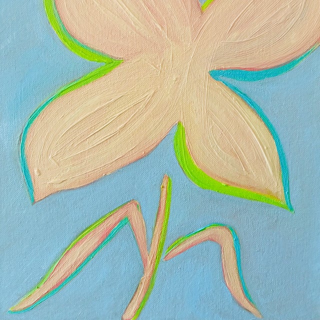 2020s Original Plumeria Flower Painting in Brushed Gold Frame, Oil on Canvas Board, 11" X 14" by Tatiana Duperault For Sale - Image 5 of 5