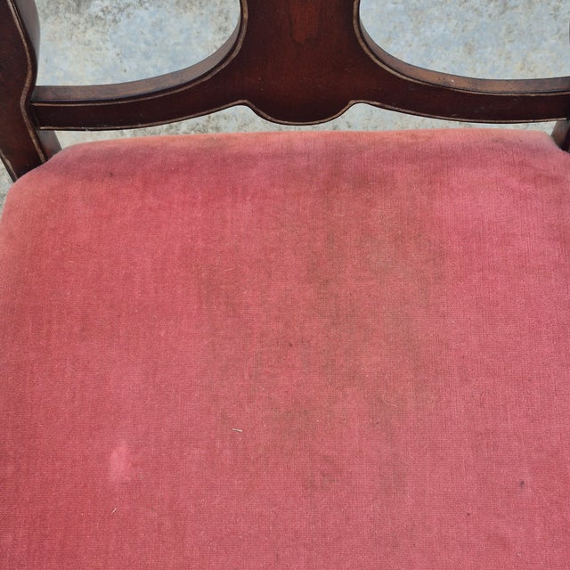 Mid-20th Century Vintage Lane Rustic Floral Paint Decorated Walnut Arm Chairs, a Pair For Sale - Image 16 of 18