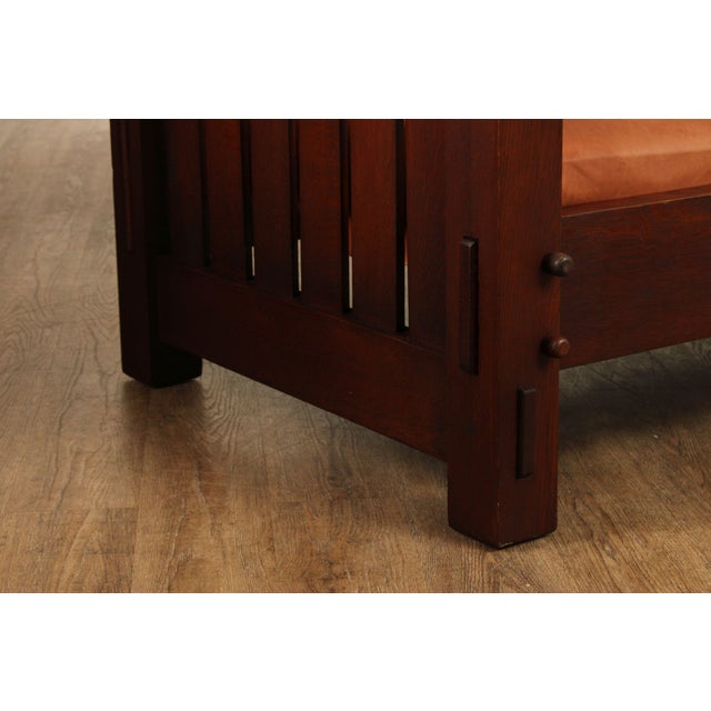 Arts And Crafts Custom Quality Oak Knock Down Settle After Gustav Stickley For Sale - Image 10 of 12