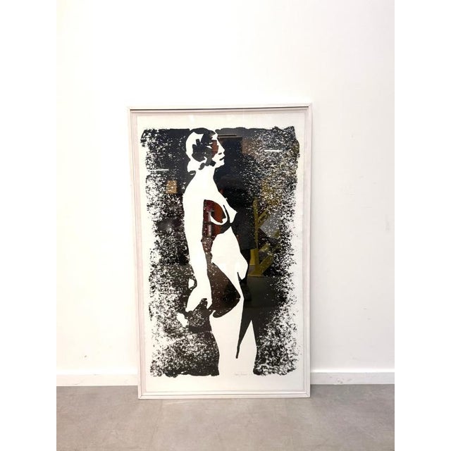 Glass Maurits Van Saene, Nude Figurative Composition, 20th Century, Lithograph, Framed For Sale - Image 7 of 7