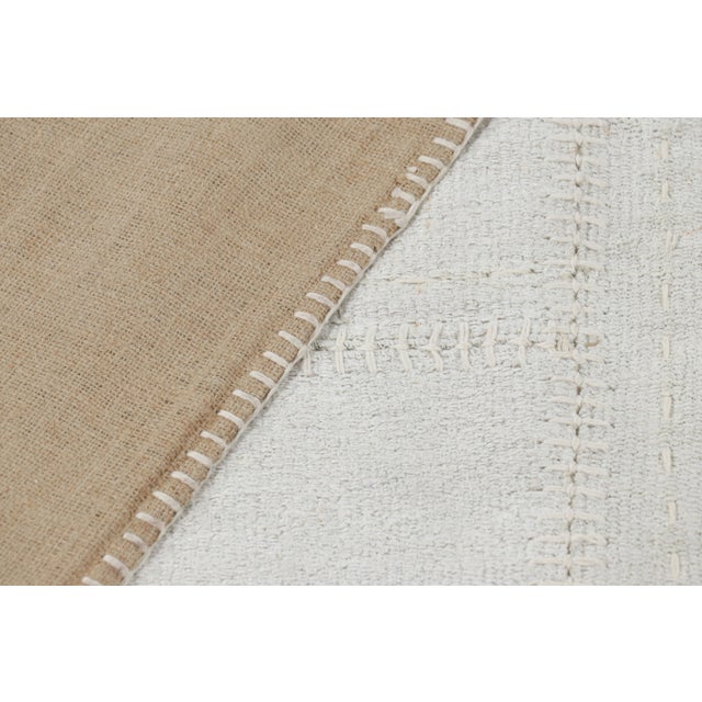 Textile Rug & Kilim’s Modern Patchwork Kilim in White With Muted Geometric Patterns For Sale - Image 7 of 7