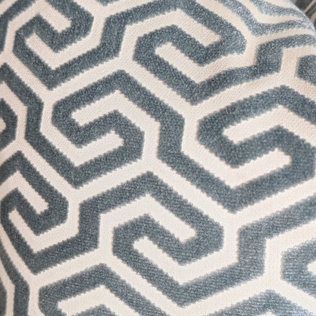 Not Yet Made - Made To Order Schumacher Ming Fret Velvet Pillows in Mineral For Sale - Image 5 of 5