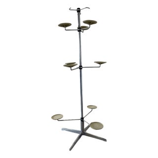A- 357 Vintage Plant Stand, Chrome and Plastic +-1965, 1960s For Sale