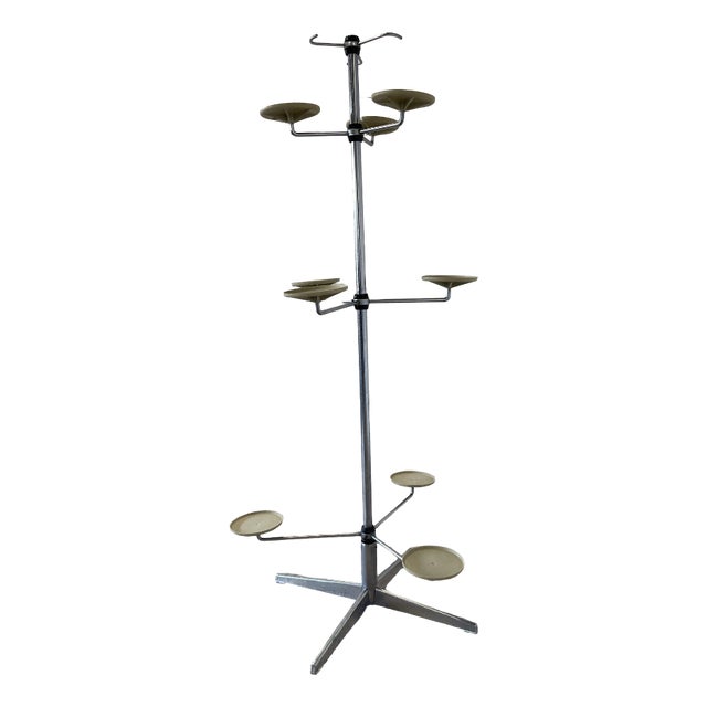A- 357 Vintage Plant Stand, Chrome and Plastic +-1965, 1960s For Sale