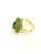 Emerald Bochic "Orient" Vintage Zambian Emerald Ring Set In 18K Yellow Gold & Silver For Sale - Image 8 of 18