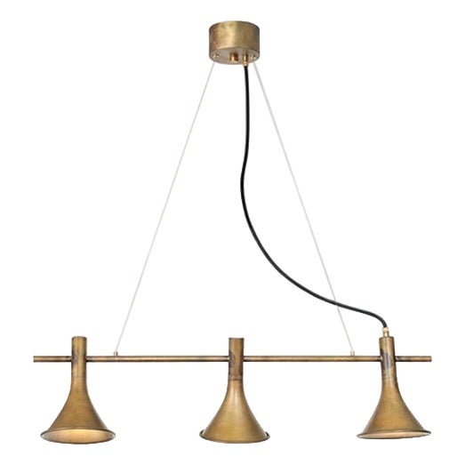 Megafon 3-Raw Brass Ceiling Lamp by Jesper Ståhl for Konsthantverk For Sale