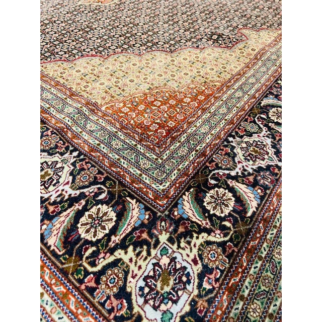 Early 21st Century Black Color Fine Tabriz Silk & Wool For Sale - Image 11 of 12