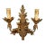 Gold Leaf Double Arm Hardwired Lighted Wall Sconce For Sale