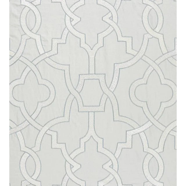 The House of Scalamandré Damascus Embroidery Fabric, Pearl Grey For Sale