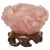 Hand Carved Chinese Rose Quartz Brush Washer on Custom Stand For Sale