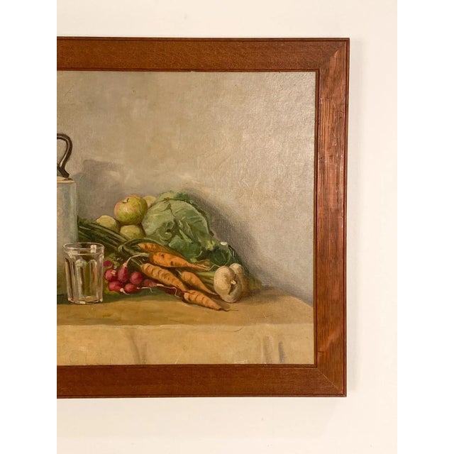 American Circa 1930 Still Life Vintage Oil Painting, Usa For Sale - Image 3 of 5