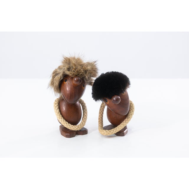 Vintage Hans Bolling X Torben Orskov Optimism & Pessimism Danish Teak Figurines For Sale In Detroit - Image 6 of 7
