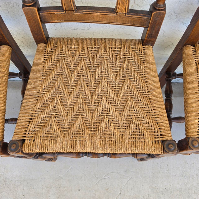 Antique 1800s Provençal Dining Chairs With Rope Seats Set of 4 For Sale - Image 10 of 18