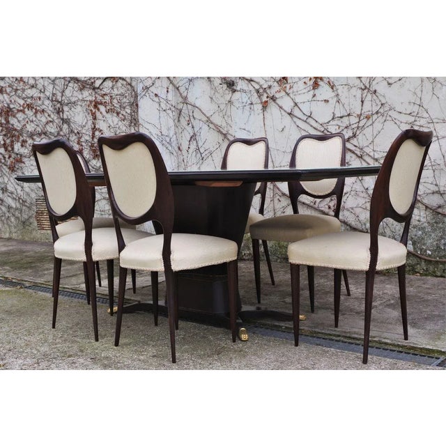 Mahogany Dining Table & Chairs frm the Rigamonti Brothers, 1950s, Set of 7 For Sale - Image 9 of 14