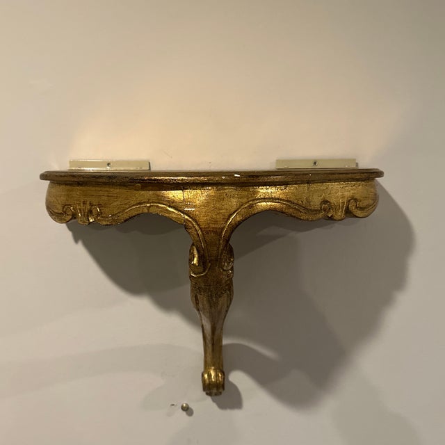 Large Mid 20th Century Gold Wooden Wall Bracket For Sale - Image 9 of 10