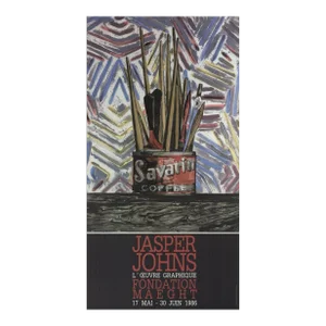 1986 Jasper Johns 'Savarin Cans' Pop Art Multicolor France Offset Lithograph