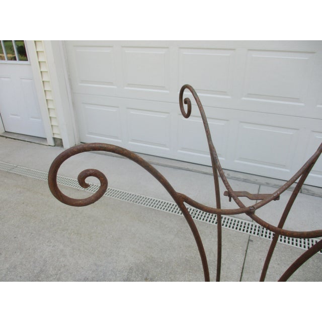 Brown Tall Vintage Wrought Iron Metal and Wicker Rattan Plant Stand or Jardiniere For Sale - Image 8 of 13