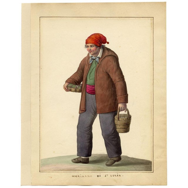 Michela De Vito Sailor, Costume of St. Lucia District of Naples, 1800s, Paper For Sale - Image 4 of 7