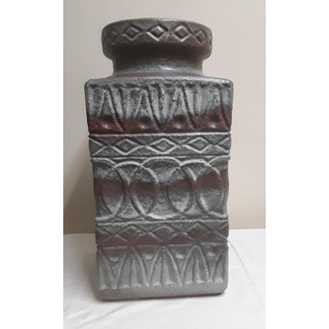 1970s Vintage GermanCeramic Vase with Geometric Decor by B, 1970s For Sale - Image 5 of 5