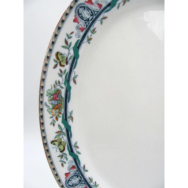 English 1800s 18" England Beech & Hancock Swan Bank Pottery Vernal Platter For Sale - Image 3 of 13