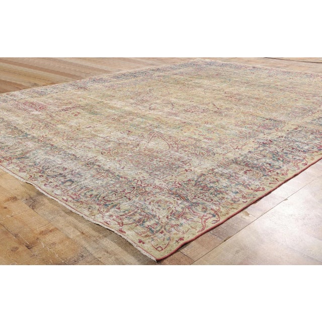 Textile Late 19th Century Antique Persian Kerman Rug - 08'10 X 11'03 For Sale - Image 7 of 9