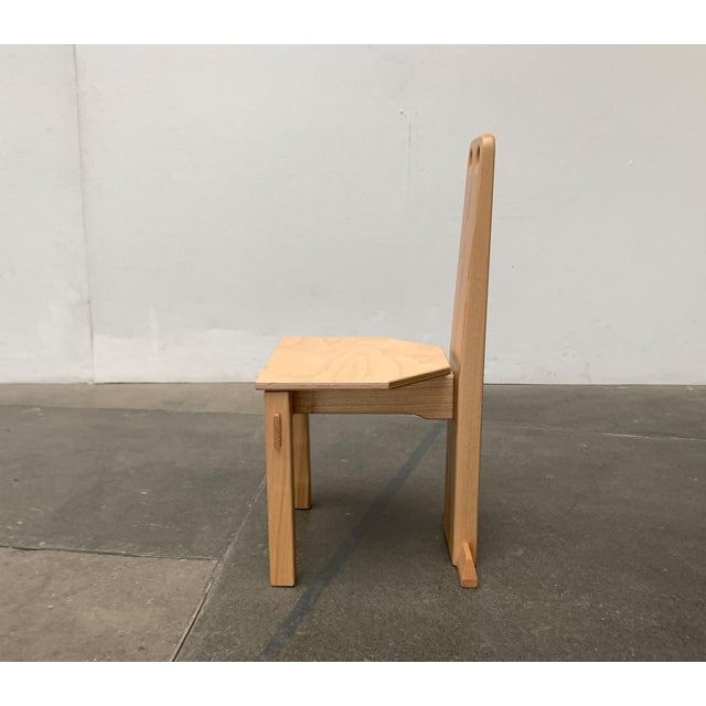 Postmodern Brutalist Wooden Children Chair, 1990s For Sale - Image 11 of 18