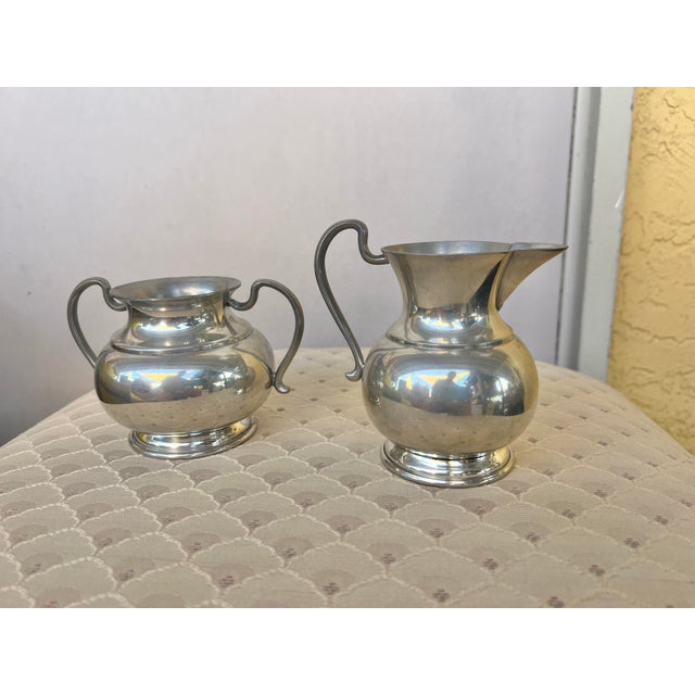 American Vintage Pewter Old Annapolis Sugar and Creamer by Kirk Stieff For Sale - Image 3 of 8