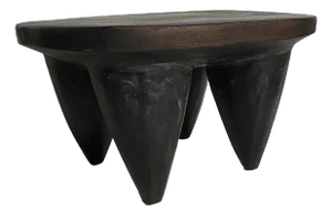 Vintage African Senufo Wood Milk Stool I . Coast 11.5" W