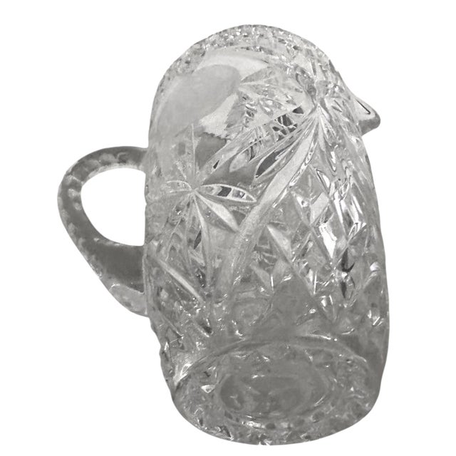 Late 20th Century Vintage Attributed to Mikasa Crystal Frosted Rose Water Pitcher For Sale - Image 5 of 9