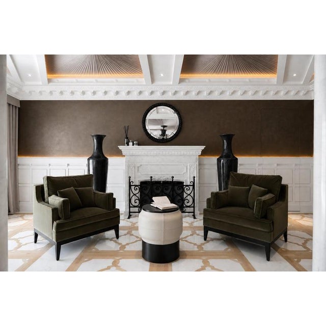 Tutu Side Table in Leather and Black Steel by Christophe Perichon For Sale - Image 6 of 7