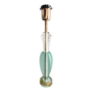 1970s Vintage Italian Blue Green Crystal Table Light Lamp