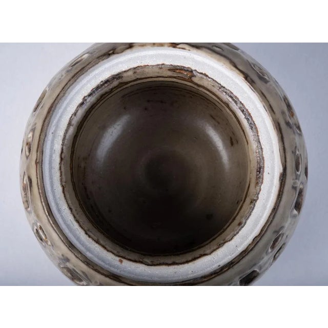 Danish Ceramic Carved Bowl with Holes, 1950s For Sale - Image 5 of 7