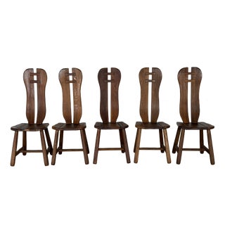 Mid-Century Modern Brutalist Oak Dining Chair, 1960s For Sale