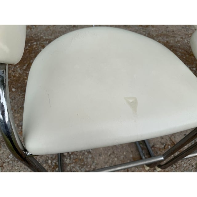 Mid 20th Century BauHaus Ss33 Cantilevered Counter Height Barstools by Anton Lorenz for Thonet - Set of Four For Sale - Image 12 of 12