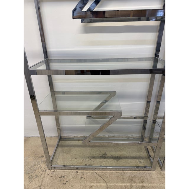 Chrome Design Institute America Chrome and Glass Etageres / Bookcases, 1970s - A Pair For Sale - Image 8 of 14