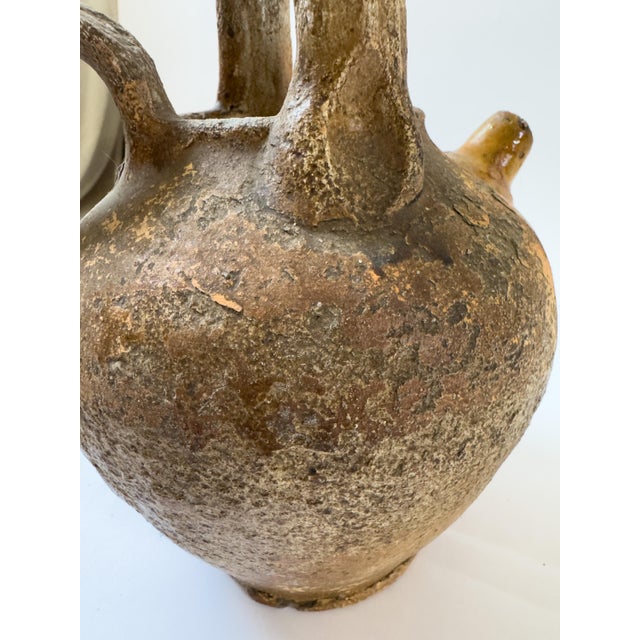 Antique French Partially Glazed Terracotta Cruche Jug, C. 1900 For Sale - Image 14 of 17