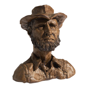 Vintage Male Bust Pottery Sculpture by Roger Pollok