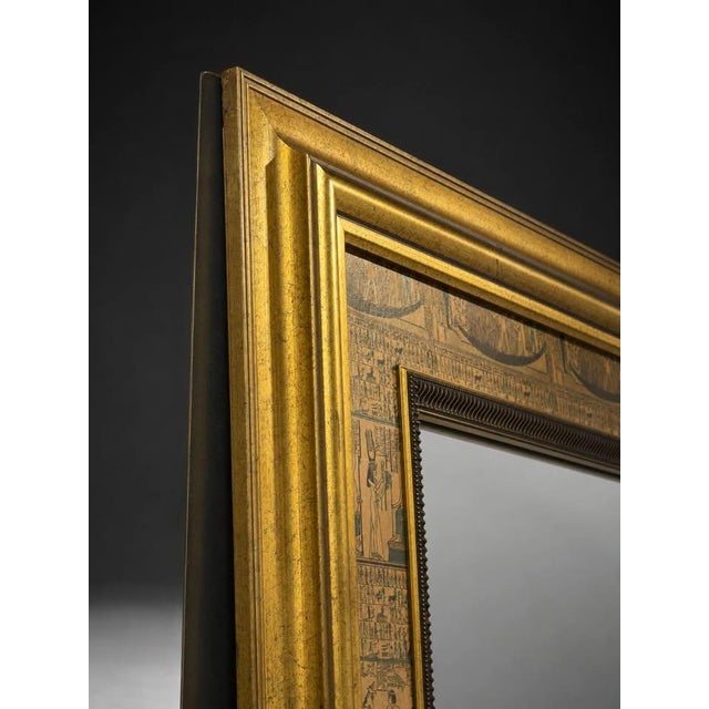 Late 20th Century Ornate Egyptian Revival Gold Framed Wall Mirror For Sale - Image 5 of 8