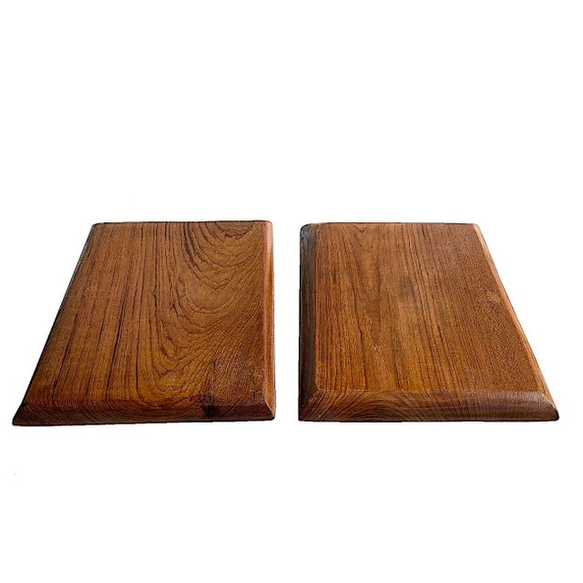 Dansk Vintage Hand-Carved Teak Wood Trays, a Pair For Sale - Image 4 of 8