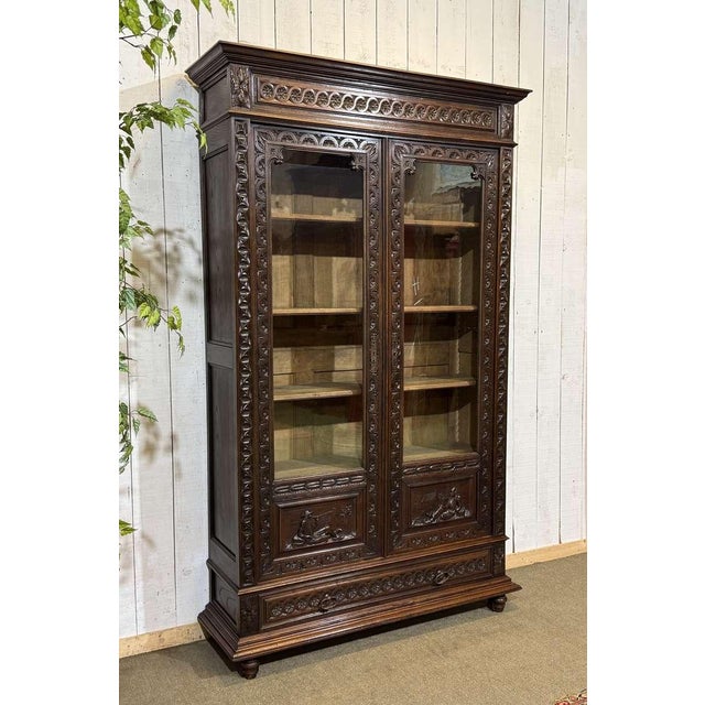 Early 20th century Breton chestnut bookcase - demountable - H=2.20m W=1.30m D=36.5m