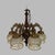 Glass, Wood and Metal 6-Arm Chandelier For Sale - Image 11 of 11