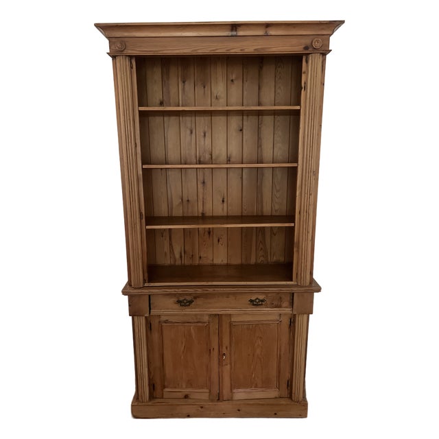 Antique Pine Stepback Hutch For Sale